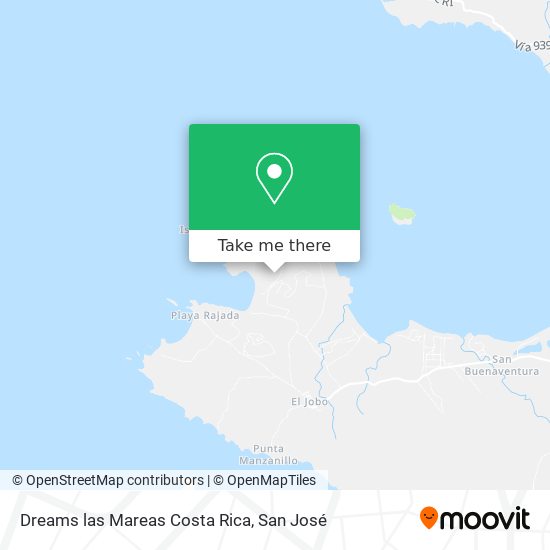 Dreams las Mareas Costa Rica map