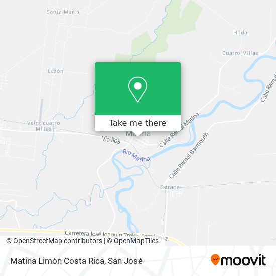 Matina Limón Costa Rica map