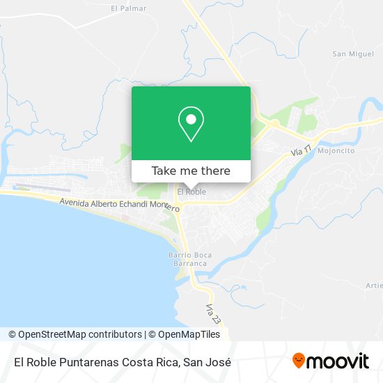 El Roble Puntarenas Costa Rica map
