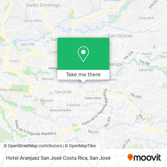 Hotel Aranjuez San José Costa Rica map
