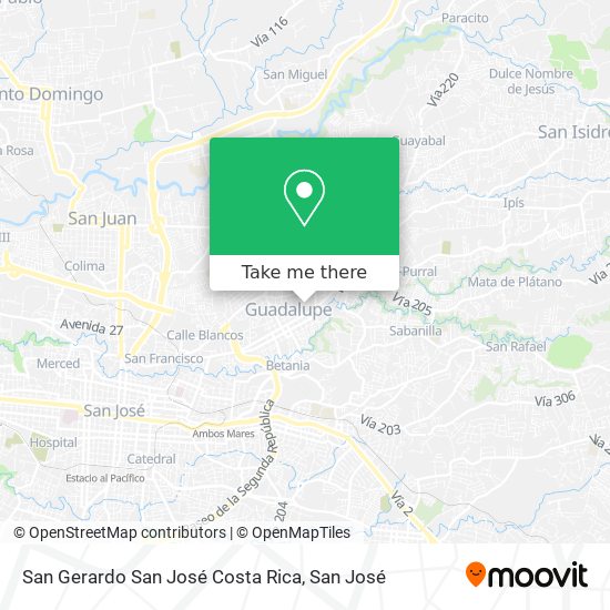 San Gerardo San José Costa Rica map