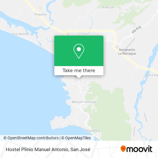 Hostel Plinio Manuel Antonio map