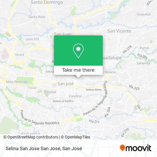 Selina San Jose San José map