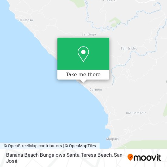 Banana Beach Bungalows Santa Teresa Beach map