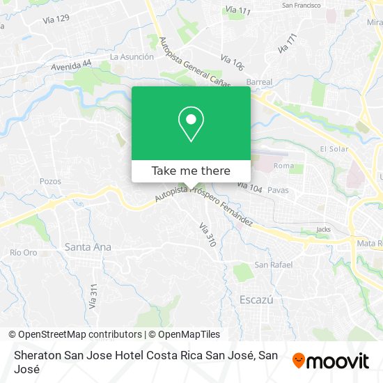 Mapa de Sheraton San Jose Hotel Costa Rica San José