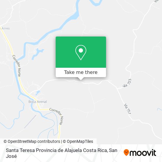 Santa Teresa Provincia de Alajuela Costa Rica map