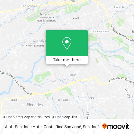 Aloft San Jose Hotel Costa Rica San José map