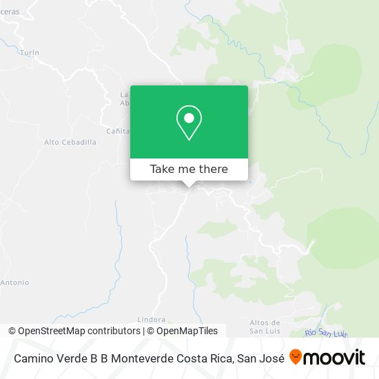 Camino Verde B B Monteverde Costa Rica map