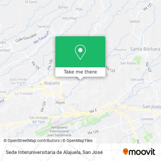 Sede Interuniversitaria de Alajuela map