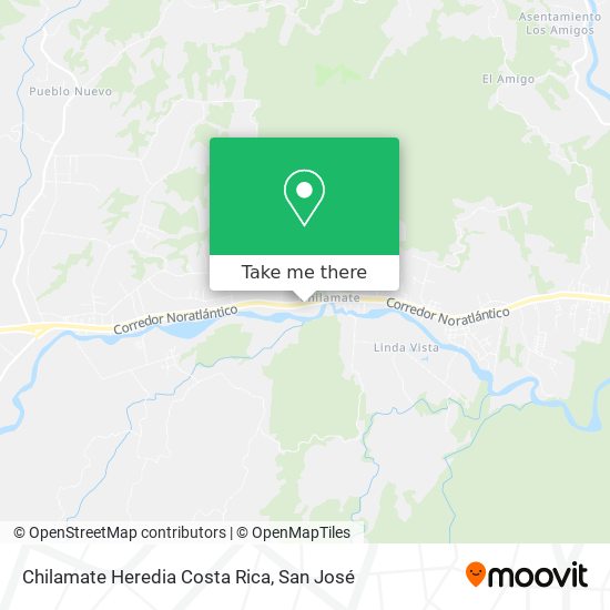 Chilamate Heredia Costa Rica map