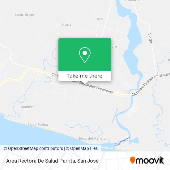 Mapa de Área Rectora De Salud Parrita