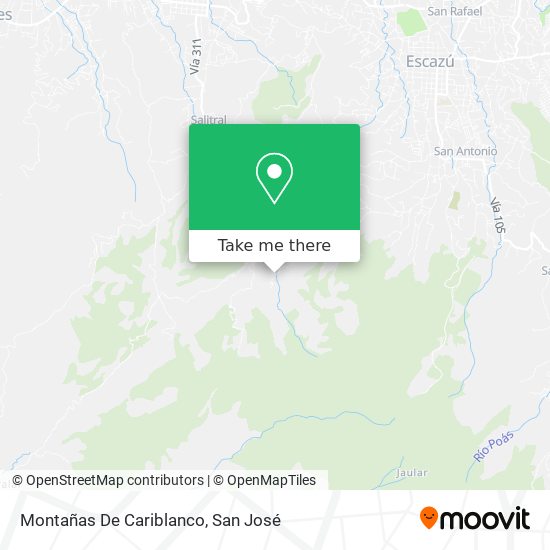 Montañas De Cariblanco map