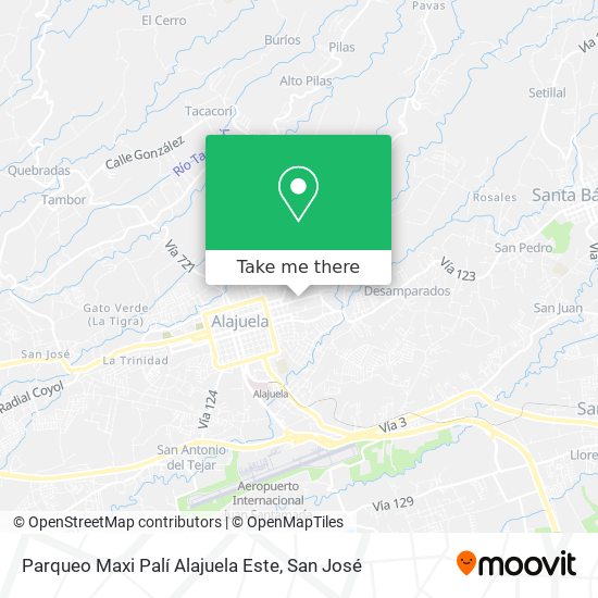 Parqueo Maxi Palí Alajuela Este map