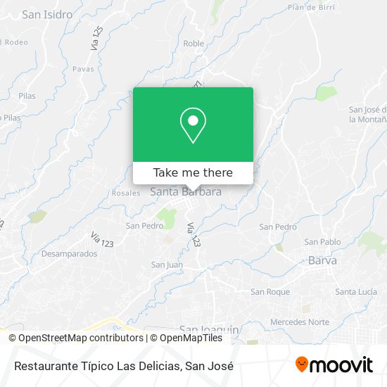 Mapa de Restaurante Típico Las Delicias