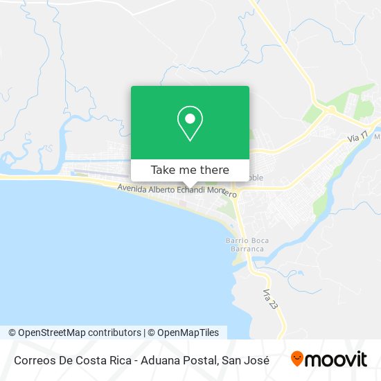 Correos De Costa Rica - Aduana Postal map