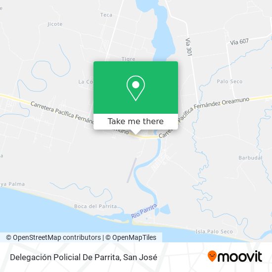 Mapa de Delegación Policial De Parrita