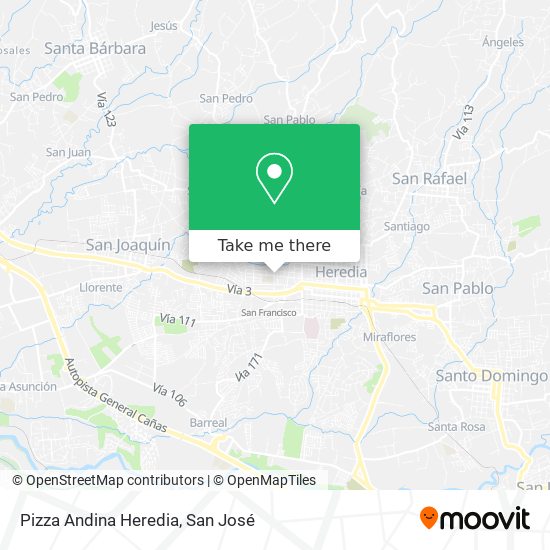 Mapa de Pizza Andina Heredia