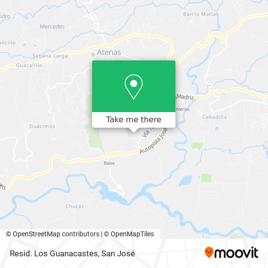Resid. Los Guanacastes map