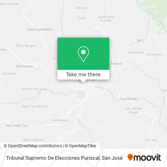 Tribunal Supremo De Elecciones Puriscal map