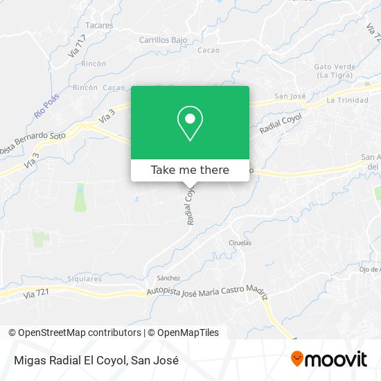 Migas Radial El Coyol map