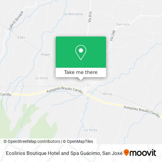 Ecolirios Boutique Hotel and Spa Guácimo map