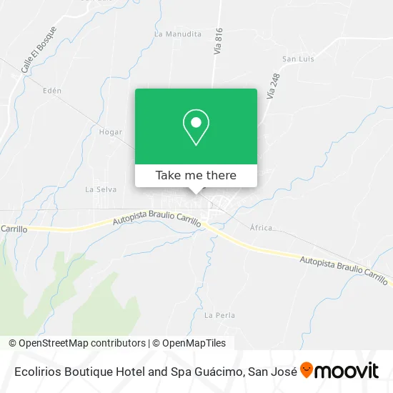 Mapa de Ecolirios Boutique Hotel and Spa Guácimo