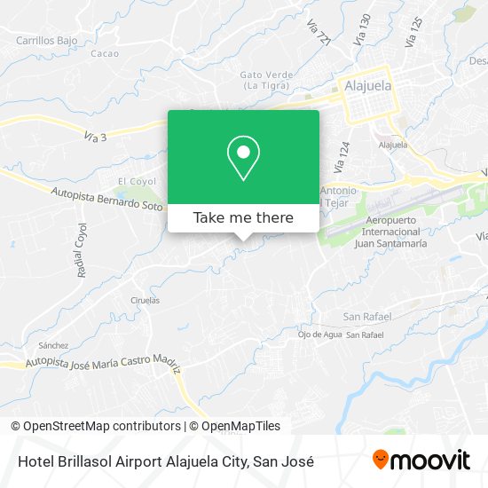 Hotel Brillasol Airport Alajuela City map