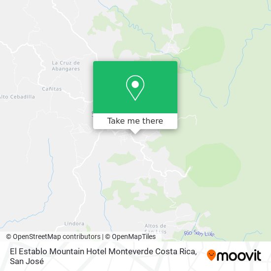 El Establo Mountain Hotel Monteverde Costa Rica map