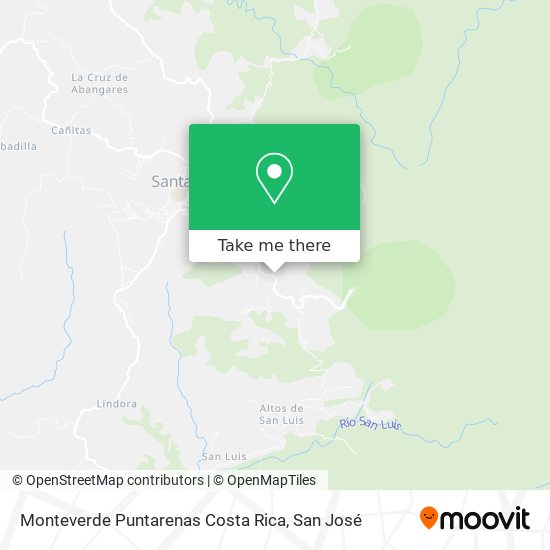 Monteverde Puntarenas Costa Rica map