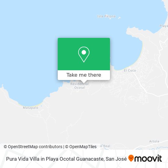 Pura Vida Villa in Playa Ocotal Guanacaste map