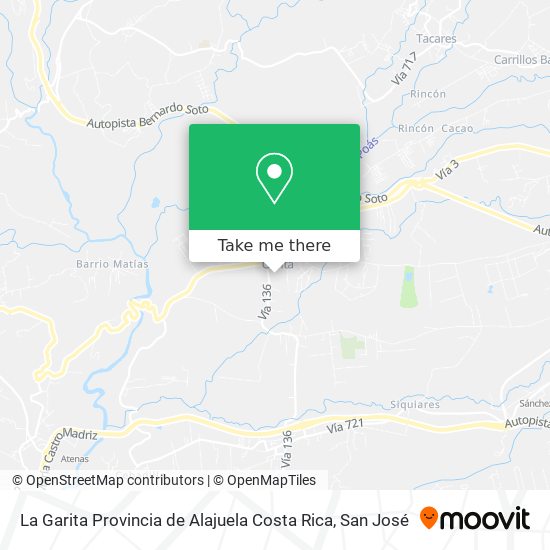 La Garita Provincia de Alajuela Costa Rica map