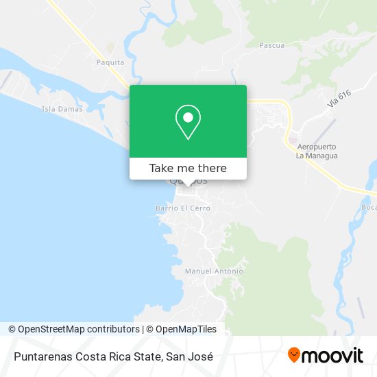 Mapa de Puntarenas Costa Rica State