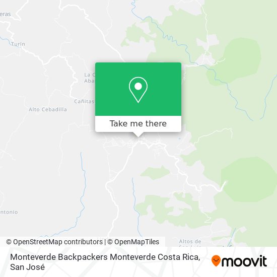 Mapa de Monteverde Backpackers Monteverde Costa Rica
