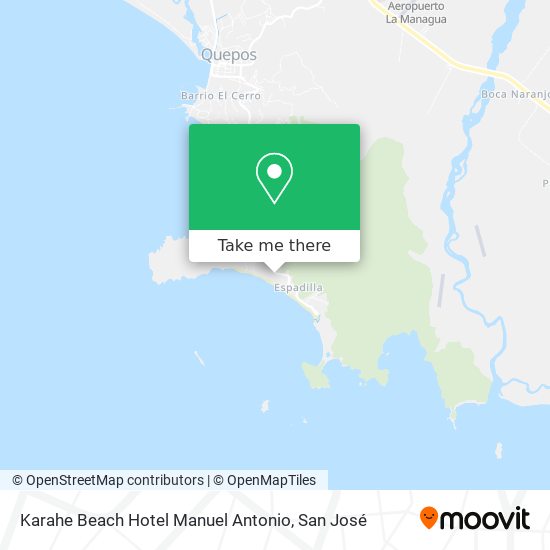 Karahe Beach Hotel Manuel Antonio map