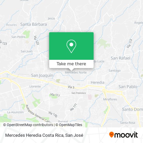 Mercedes Heredia Costa Rica map