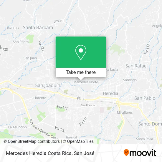 Mapa de Mercedes Heredia Costa Rica