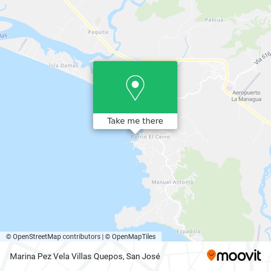 Mapa de Marina Pez Vela Villas Quepos