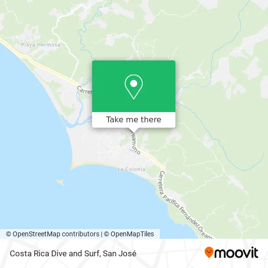 Costa Rica Dive and Surf map
