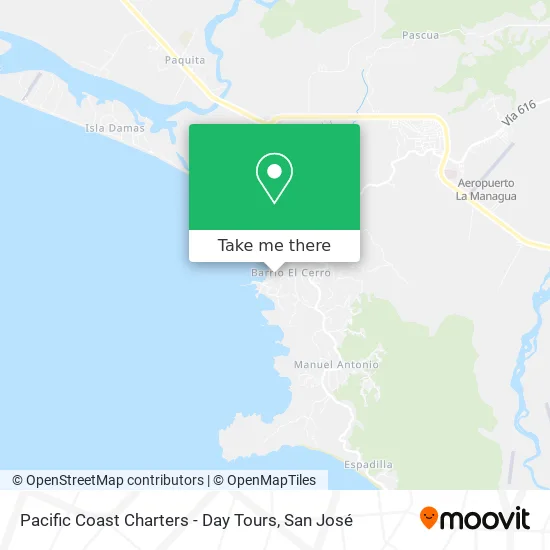 Pacific Coast Charters - Day Tours map