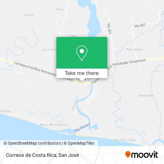 Correos de Costa Rica map