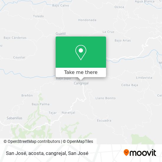 San José, acosta, cangrejal map