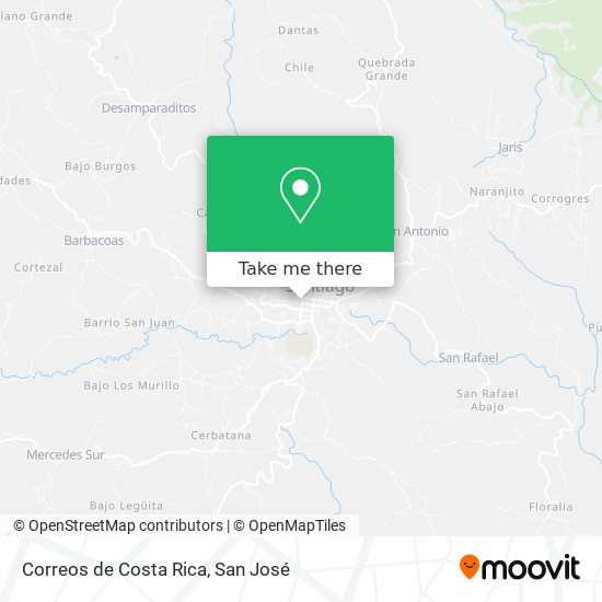 Correos de Costa Rica map