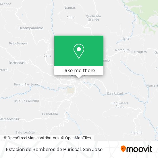 Mapa de Estacion de Bomberos de Puriscal