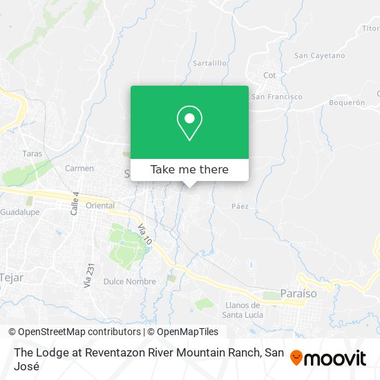 The Lodge at Reventazon River Mountain Ranch map