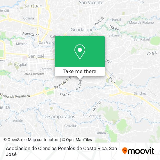 Asociación de Ciencias Penales de Costa Rica map