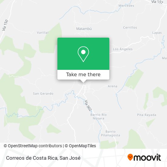 Correos de Costa Rica map