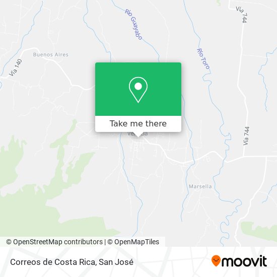 Correos de Costa Rica map