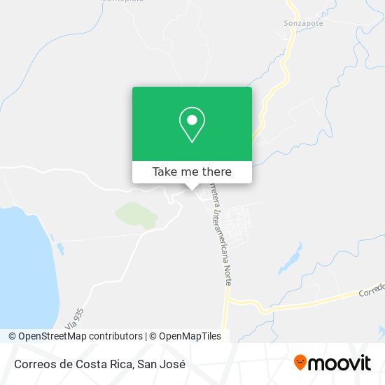 Correos de Costa Rica map