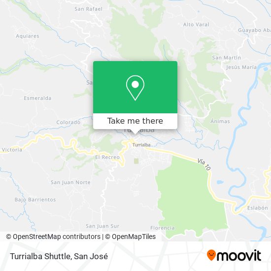 Mapa de Turrialba Shuttle