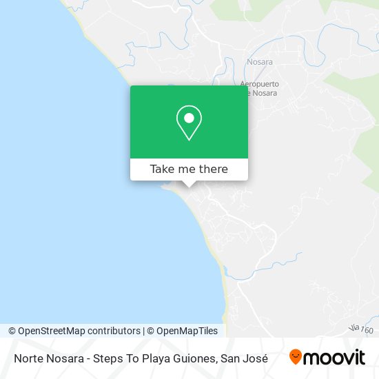 Norte Nosara - Steps To Playa Guiones map
